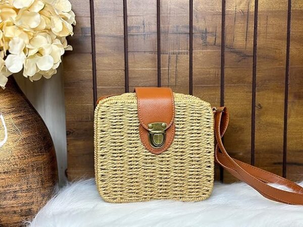 Cream jute women outing bag